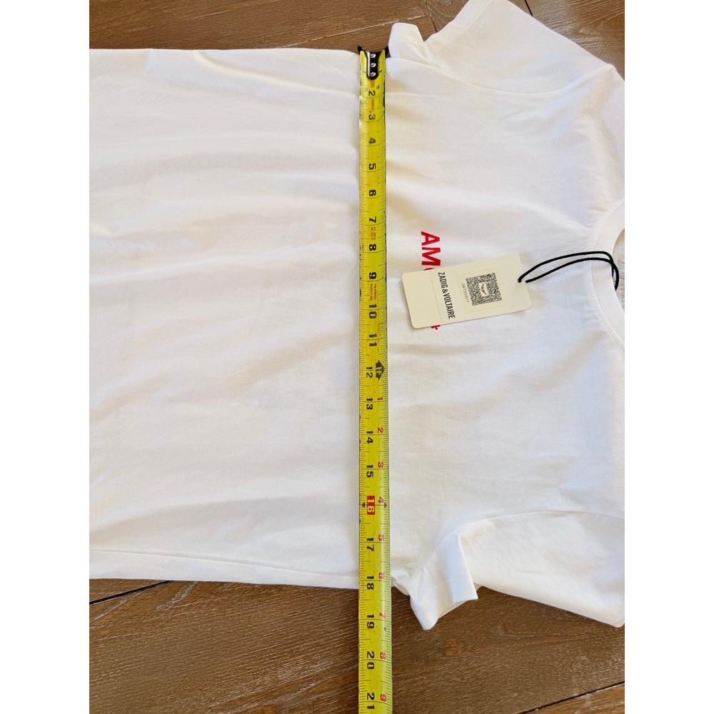 NWT Zadig & Voltaire Zoe Photoprint Pizza T-shirt Womens White Small - Picture 7 of 8